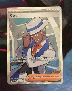 Cyrano 230/191: Surging Sparks Ultra Rare Holo Full Art Trainer. NM Pokemon - Image 1