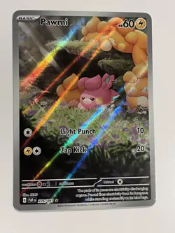 Pawmi - 226/091 - SV: Paldean Fates Illustration Rare Full Art Holo NM Pokemon - Image 2
