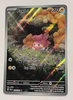Pawmi - 226/091 - SV: Paldean Fates Illustration Rare Full Art Holo NM Pokemon - Image 3