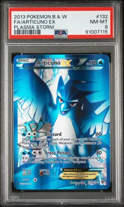 2013 POKEMON BLACK & WHITE PLASMA STORM #132 FULL ART/ARTICUNO EX PSA 8 - Image 1