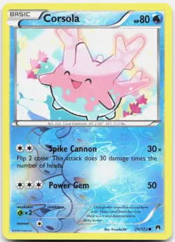 Corsola 29/122 Common BREAKpoint Pokemon Reverse Holo LP - Image 1