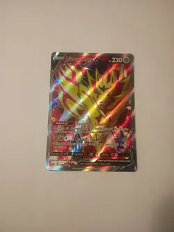 Zamazenta V 196/202 Sword & Shield Base Set Ultra Rare Pokemon Card - NM - Image 1