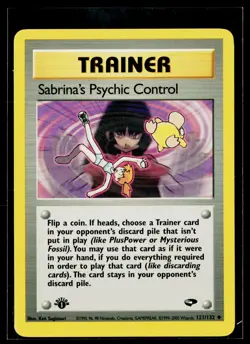 Pokemon TCG 1st Edition Sabrina’s Psychic Control 121/132 - Gym Challenge - LP - Image 1