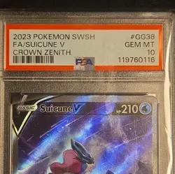 CGC 10 PRISTINE Suicune V GG38/GG70 Crown Zenith Galarian Gallery Pokemon - Image 2
