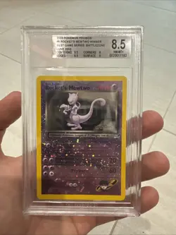 Pokemon Rocket's Mewtwo - 8 [Winner] Best of Reverse Holo BGS Beckett 8.5 SWIRL - Image 1