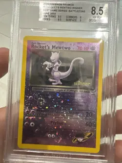 Pokemon Rocket's Mewtwo - 8 [Winner] Best of Reverse Holo BGS Beckett 8.5 SWIRL - Image 2
