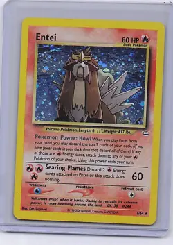 Entei 6/64 Holo Rare Neo Revelation Pokemon Unlimited Holo Heavily Played - Image 1