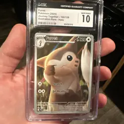 CGC 10 2025 POKEMON JTG EN-JOURNEY TOGETHER ILLUSTRATION RARE #168 FURRET - Image 1