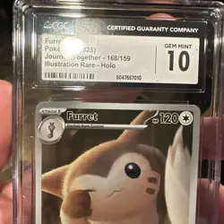 CGC 10 2025 POKEMON JTG EN-JOURNEY TOGETHER ILLUSTRATION RARE #168 FURRET - Image 4