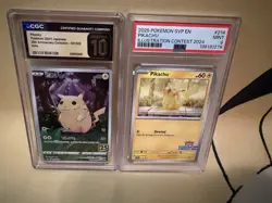Pokemon Pikachu Slab Lot CGC Pristine 10 PSA 9 25th Anniversary Illustration Con - Image 1