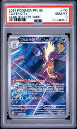 2025 POKEMON PFL EN-PHANTASMAL FLAMES 103 TOXTRICITY ILLUSTRATION RARE PSA 10 - Image 1