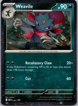 Weavile (Cosmos Holo) 021 Holo Holo Rare ME: Mega Evolution Promo Pokemon NM - Image 1