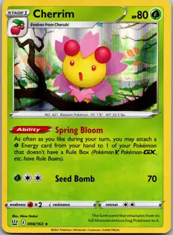 Cherrim 008/163 Holo Rare Battle Styles Pokemon Holo Near Mint - Image 1