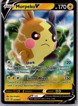 Morpeko V 037/072 Holo V Rare Shining Fates Pokemon Near Mint - Image 1