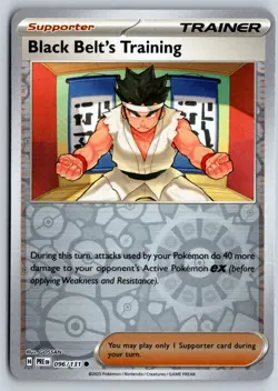 Black Belt's Training 096/131 Prismatic Evolutions Pokemon Reverse Holo NM - Image 1