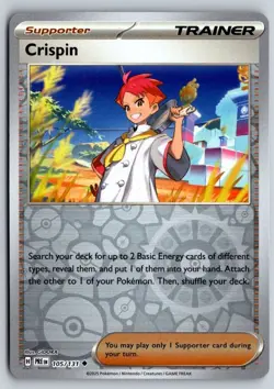 Crispin 105/131 Uncommon Prismatic Evolutions Pokemon Reverse Holo Near Mint - Image 1