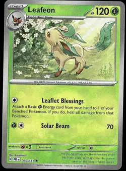 Leafeon (Poke Ball Pattern) 005/131 Holo Rare Prismatic Evolutions Pokemon NM - Image 1