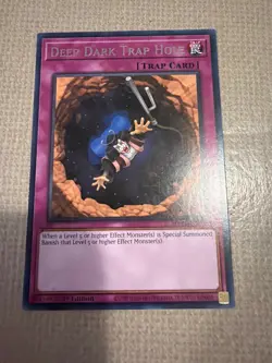 Yu-Gi-Oh! deep dark trap hole mint rare 1st ed MAZE-EN067 - Image 1
