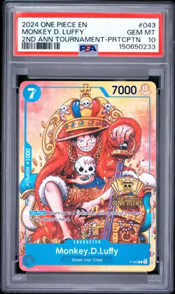 2024 ONE PIECE PROMOS #043 MONKEY D. LUFFY PSA 10 - Image 1