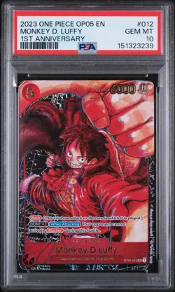 2023 One Piece OP05 Monkey D. Luffy 1st Anniversary #012 PSA 10 English - Image 1
