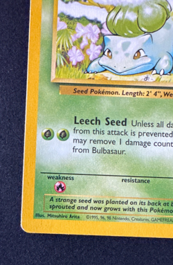 BULBASAUR 44/102 MP COMMON BASE SET UNLIMITED POKEMON 1999 - Image 5