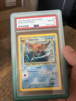 2001 Pokemon Kabutops 6/75 Neo Discovery Unlimited Holo PSA 8 (Guard Included!) - Image 5
