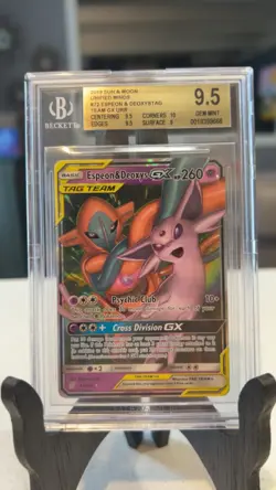 2019 POKEMON SUN & MOON UNIFIED MINDS #72 ESPEON & DEOXYS GX BGS 9.5 PSA CGC - Image 1