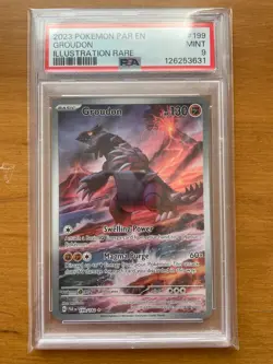 Pokemon Groudon 199/182 Illustration Rare Pokemon SV04: Paradox Rift PSA 9 MINT - Image 1