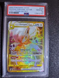[PSA 10] Hisuian Zoroark Vstar 213/196 Pokemon Lost Origin - Image 1