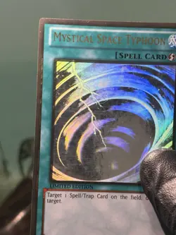Misprint Foil Shift Mystical Space Typhoon GLD5-EN038 Ghost Rare LP Yugioh Error - Image 4