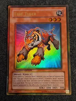Yugioh Test Tiger GLD2-EN029 Gold Rare Limited Edition LP - Image 1