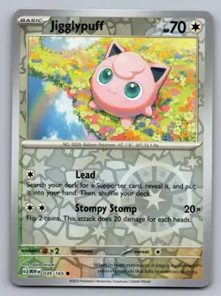 JIGGLYPUFF 039/165 COMMON 151 POKEMON REVERSE HOLO NM - Image 1