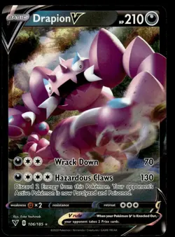 DRAPION V - 106/185 Holo V Rare Vivid Voltage Pokemon NM - Image 1
