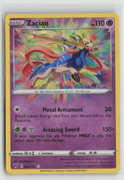 Zacian 082/185 Amazing Rare Vivid Voltage Pokemon NM - Image 1