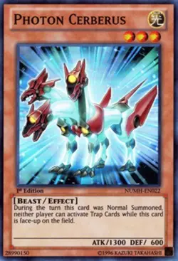Yugioh! LP Photon Cerberus - NUMH-EN022 - Super Rare - Unlimited Lightly Played, - Image 1