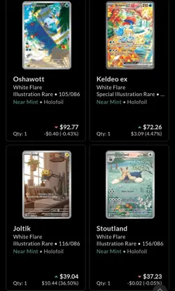Pokemon TCG White Flare IR/SIR 4-Card Lot Oshawott , Keldeo ex Stoutland, Joltik - Image 3