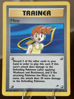Pokemon Card Misty Gym Heroes 102/132 Unlimited Rare MP - Image 1