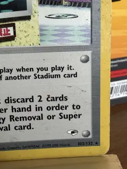 Pokemon TCG No Removal Gym 103/132 Gym Heroes Rare WOTC Vintage Trainer Card - Image 2