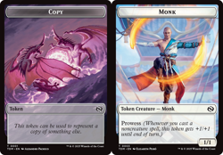 COPY // MONK Double-Sided Token x4 mtg EX/NM Tarkir Dragonstorm - Image 1