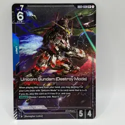 2025 Gundam Card Game Chinese Newtype Rising unicorn Gundam destroy LR+ Holofoil - Image 1