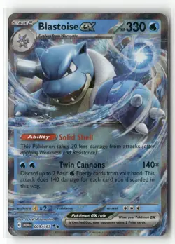 BLASTOISE EX 009/165 DOUBLE RARE 151 POKEMON NM/M - Image 1