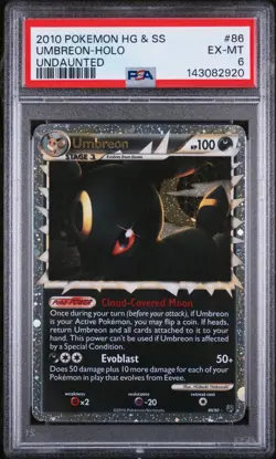 UMBREON HOLO 86/123 HEARTGOLD & SOULSILVER UNDAUNTED POKEMON PSA 6 - Image 1