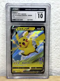 CGC 10 Pikachu V 020/028 Holo Pokemon Japanese Gem Mint - Image 1