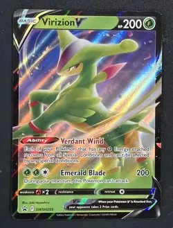 Pokemon TCG Virizion V SWSH295 Sword & Shield Promo Holo Rare Near Mint - Image 1