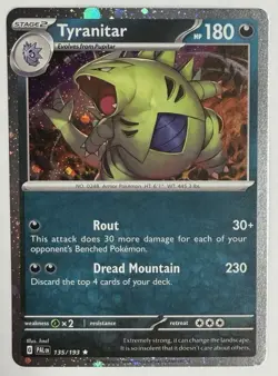 Tyranitar 135/193 (Cosmos Holo) - Scarlet & Violet: Paldea Evolved - Image 1