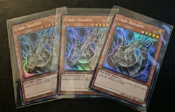 3x Cyber Dragon (Alt Art) Silver Ultra Rare BLC1 Playset Yugioh NM-/LP+ - Image 1