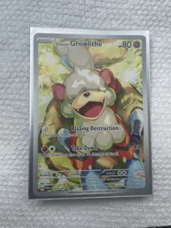 Pokemon TCG Twilight Masquerade Hisuian Growlithe Illustration Card 181/167 - Image 1