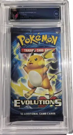 TCG 10 GEM MINT XY Evolutions (Raichu Art) Booster Pack Pokemon Card 772 - Image 2