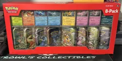 Pokemon Prismatic Evolutions 8 Mini-Tins w Promo Cards Costco In Hand - Image 1