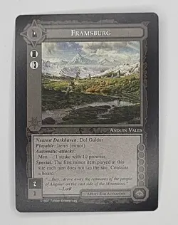 MIDDLE-EARTH CCG MECCG FRAMSBURG AGAINST THE SHADOW ATS RARE LOTR CARD GAME - Image 1